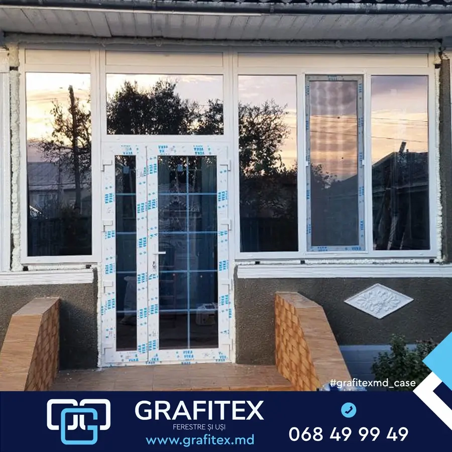 Fereastră din aluminiu cu izolare termică — montaj Grafitex