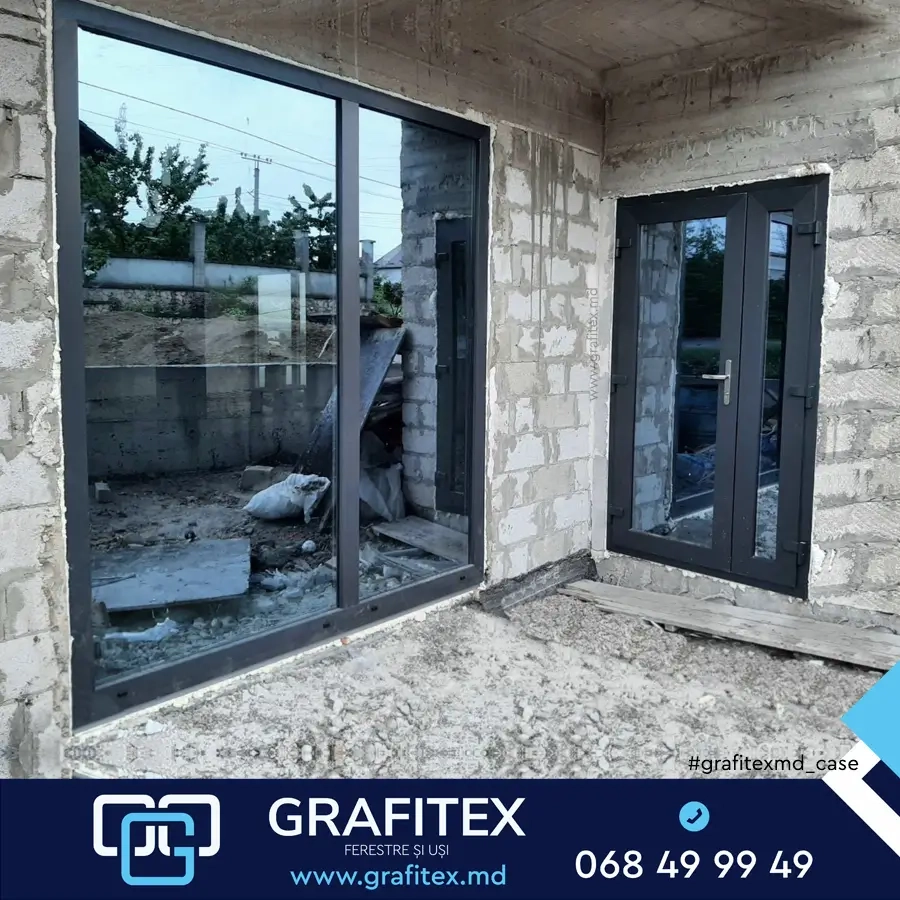 Vitraj logie din profil PVC VEKA, instalat de Grafitex